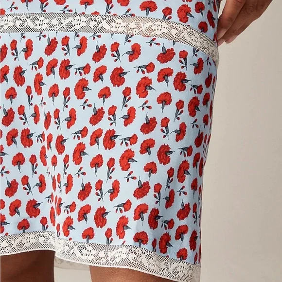 Jcrew X Route  poeme skirt in carnation print size small NWT - Picture 3 of 11